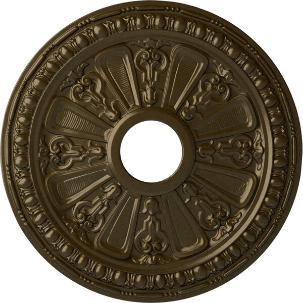Ekena Millwork Raymond Ceiling Medallion (Fits Canopies up to 5 1/8"), 18 1/8"OD 3 5/8"ID x 1 1/8"P, Brass CM18RABRS - main